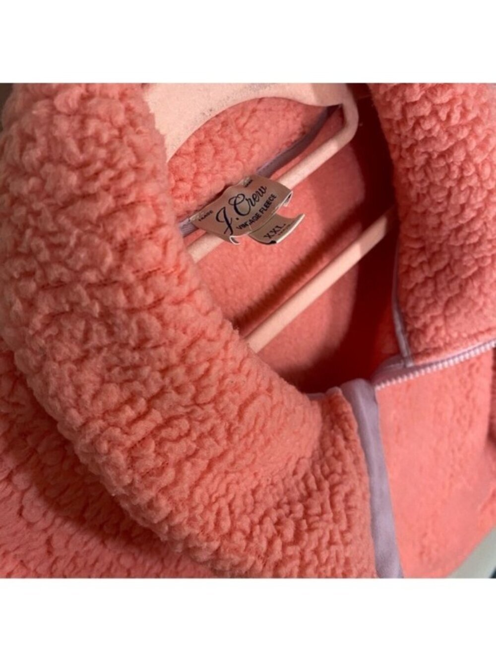 J.Crew Vintage Cozy Pink Coral Fleece Women's 1/2 Zip Jacket